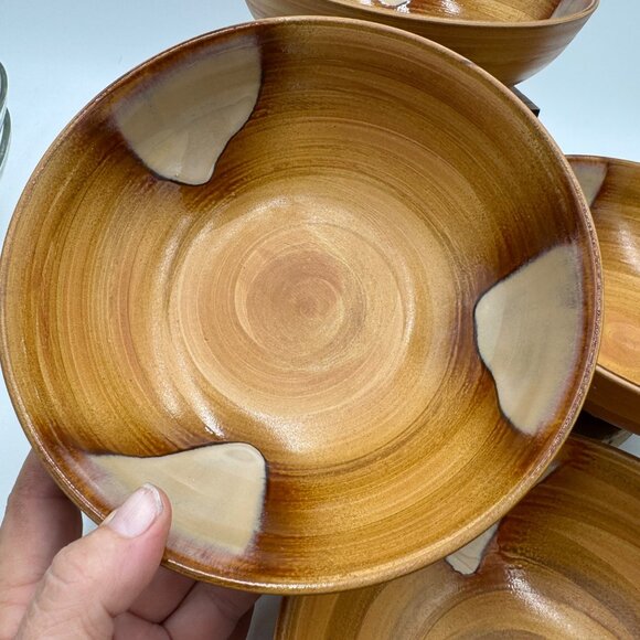 Vintage Sango Splash 4951 China Set of 4 Large Cereal / Pasta Bowls and a Servin - Picture 5 of 13